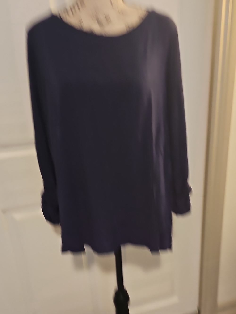 JustFab Navy Long Sleeve Tunic Top